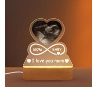 FENGHUO Marcos de Fotos de Ultrasonido Personalizados,Marcos de Fotos de Ecografía de Bebé Personalizados,Luz Nocturna de Ultrasonido Personalizada con Diseño de Corazón para Futura Mamá