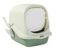 FENGJISUN Arenero Gatos Caja Arena Gato Bandeja De Arena para Gatos Cerrada, Fácil De Limpiar con Pala para Gatos De Interior, Bandeja De Arena De Entrada Frontal Caixa De Areia para Gatos(Grün)