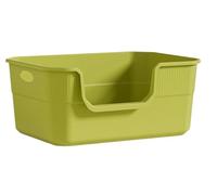 FENGJISUN Arenero Gatos Caja Arena Gato Caja De Arena para Gatos, Bandeja De Arena Tamizadora, Cuña Fácil De Limpiar con Asas Huecas, Frente Bajado De Lado Alto Caixa De Areia para Gatos(Grün)