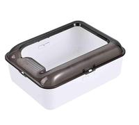 FENGJISUN Arenero Gatos Caja Arena Gato Caja De Arena Semicerrada Abierta, Extraíble Y Fácil De Limpiar con Pala para Gatos Y Perros Pequeños Caixa De Areia para Gatos(White,50x38x22cm)