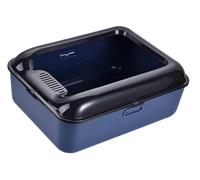 FENGJISUN Arenero Gatos Caja Arena Gato Caja De Arena Semicerrada Abierta, Extraíble Y Fácil De Limpiar con Pala para Gatos Y Perros Pequeños Caixa De Areia para Gatos(Blue,50x38x22cm)