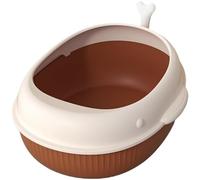 FENGJISUN Arenero Gatos Caja Arena Gato Cajas De Arena Antisalpicaduras Engrosadas Y Ampliadas Caja De Arena para Gatos Extraíble Simple De Doble Capa Caixa De Areia para Gatos(Oranje)