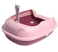 FENGJISUN Arenero Gatos Caja Arena Gato Inodoro para Gatos, Bandeja De Arena para Gatos Fácil De Limpiar, Arenero Semicerrado, Bandeja De Arena para Gatos para Conejos Caixa De Areia para Gatos(Pink)