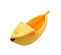 FENGJISUN Cama para Gatos Y Perros Estilo Creativo Banana Cat Dog Nest Kennel Keep Warm Yellow Interior Cama para Mascotas Lavable Thicken Boat Pet House Productos para Mascotas(55x20x15cm)