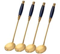 FENGJISUN Cuchara De Cocina Cuchara de café Acero Inoxidable, Cuchara pequeña Retro, Postre agitadora Delicada para Cocina casera, 1,18 cm x 5,7 para Hogar Restaurante(D-Blue Gold)