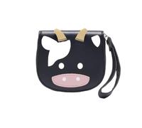 FENGJISUN Monedero Cartera Cartera De Vaca Lechera, Bolso Corto, Bolso De Mano para Estudiante, Monedero, Tarjetero Accesorios De Viaje(Black)