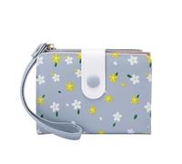 FENGJISUN Monedero Cartera Titular De La Tarjeta del Bolsillo De La Moneda del Embrague del Monedero De La Flor De Walletr del Cuero De La PU para Las Señoras Accesorios De Viaje(Blue)