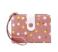 FENGJISUN Monedero Cartera Titular De La Tarjeta del Bolsillo De La Moneda del Embrague del Monedero De La Flor De Walletr del Cuero De La PU para Las Señoras Accesorios De Viaje(Pink)