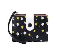 FENGJISUN Monedero Cartera Titular De La Tarjeta del Bolsillo De La Moneda del Embrague del Monedero De La Flor De Walletr del Cuero De La PU para Las Señoras Accesorios De Viaje(Black)