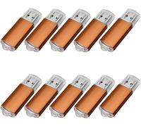Fenglangrong Paquete de 10 unidades flash USB de 32 GB, unidades USB 2.0, unidades flash a granel, 32 GB, pendrive, memoria USB con cremallera, 10 unidades, color naranja