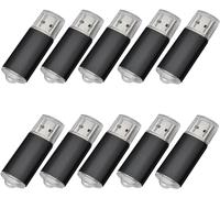Fenglangrong Paquete de 10 unidades flash USB de 32 GB, unidades USB 2.0, unidades flash a granel, 32 GB, pendrive, memoria USB con cremallera, 10 unidades, color negro