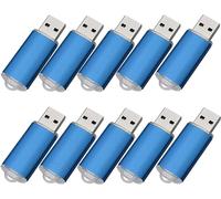 Fenglangrong Paquete de 10 unidades flash USB de 32 GB, unidades USB 2.0, unidades flash a granel, 32 GB, pendrive, memoria USB con cremallera, 10 unidades, color azul
