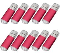 Fenglangrong Paquete de 10 unidades flash USB de 32 GB, unidades USB 2.0, unidades flash a granel, 32 GB, pendrive, memoria USB con cremallera, 10 unidades, color rojo