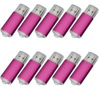 Fenglangrong Paquete de 10 unidades flash USB de 32 GB, unidades USB 2.0, unidades flash a granel, 32 GB, pendrive, memoria USB con cremallera, 10 unidades, color rosa