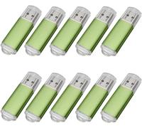 Fenglangrong Paquete de 10 unidades flash USB de 32 GB, unidades USB 2.0, unidades flash a granel, 32 GB, pendrive, memoria USB con cremallera, 10 unidades, color verde