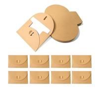 Fenglin-joy 40pcs Sobres Papel Kraft con 40pcs tarjetas en blanco, Mini Sobres con Cierre de corazón Postales Sobre Invitaciones para Navidad, Boda, Cumpleaños y Fiestas