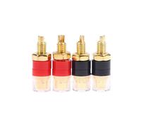 fengpeng 4/10 conectores de terminales latón con carcasa transparente, enchufe banana 4 mm chapado en oro, bornes conexión for amplificadores y altavoces Hi-Fi(Style2)