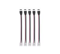 fengpeng 5 conectores for tira LED RGB 5050 de 4 pines, puente sin soldadura for conectar la al controlador y adaptador corriente
