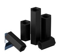 fengpeng Separador de columna hexagonal nailon negro hembra-hembra, espaciador soporte, pilar, rosca métrica, espaciadores hexagonales, M2, .5, M3, M4, M5, M6(40mm-20pcs,M3)