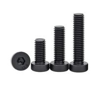 fengpeng Tornillo de cabeza hexagonal corta, negro, acero al carbono, grado 12,9, con fina, M3-M16(50mm,M8-5pcs)