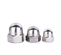 fengpeng Tuerca bellota de latón y nailon acero inoxidable 304, tapa cabeza hexagonal, tuercas ciegas cúpula métrica, niquelado blanco negro M3M4M5M6M8M10M12(Nickel plate Steel,M10 (3Pcs))