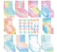 FENGQQKJ 160 Hojas Papel de Escribir con Juego de Sobres, 50 Papeles Escribir A5 y 50 Sobres con 60 Pegatinas Papel de Escribir con Membrete de Acuarela para Invitaciones Boda