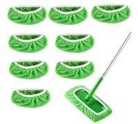 FENGQQKJ 8 paños reutilizables para el suelo, paños lavables, paños de mopa para mopa, paños verdes secos para mopa Swiffer Sweeper Mop, mopa de suelo