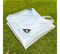 FENGSHOUU Lona Impermeable Transparente para Exteriores,Lonas Protección de Plástico PVC con Ojales,Multiusos Toldo,para Pabellones,Terrazas,Cocheras,Balcones (2,1m x 1,2m)