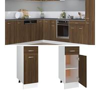 Fengshui Armario para cocina (30 x 46 x 81,5 cm), color marrón | Con cajón y 2 compartimentos, superficie fácil de limpiar, instrucciones de montaje incluidas (idioma español no