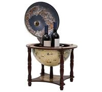 Fengshui Barra Globo De Madera Sólida De Eucalipto Marrón | Gran capacidad de almacenamiento para botellas y vasos, decoración de tarjetas, decoración para el hogar y la oficina