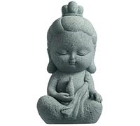FENGSHUI-CAISHEN Pequeña estatua de Guan Yin, piedra hecha a mano para meditar, peces, acuario zen, decoración de escritorio, figura de bebé Quan Yin, Kwan Yin