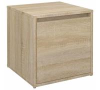 Fengshui Cajonera de madera de roble Sonoma, 40,5 x 40 x 40 cm | Asiento resistente, 1 cajón, espacio de almacenamiento para revistas y libros, cubierta antipolvo