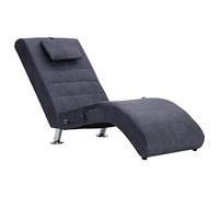 Fengshui Chaise longue Gris Con Cojín Función Masaje | Diseño ergonómico, acolchado grueso, función de calefacción, control remoto, acero galvanizado