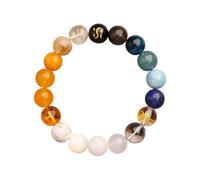 Fengshui Five elementos Pulseras de cuentas para mujeres, piedras naturales Braceletas de cristal para la suerte de riqueza, pulsera estira para la meditación libera el equilibrio emocional de la