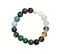 Fengshui Five elementos Pulseras de cuentas para mujeres, piedras naturales Braceletas de cristal para la suerte de riqueza, pulsera estira para la meditación libera el equilibrio emocional de la