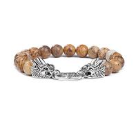 Fengshui - Pulseras con dije de dragón para mujeres y hombres, pulsera de cuentas de piedra natural, turquesa, lapislázuli, pulseras de buena suerte, regalo de joyería, piedra de imagen, 17 cm