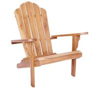 Fengshui Silla Adirondack de jardín de madera maciza de teca natural | Madera de teca resistente a la intemperie, acabado a base de agua, respaldo inclinado, diseño de listones