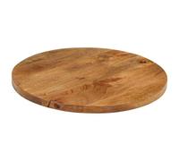 Fengshui Tablero redondo de madera maciza de mango 40 x 3,8 cm | Mesa de repuesto de diseño rústico, fácil de limpiar, combinable