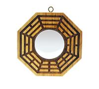 fengshuisale Feng Shui Peach Wood Bagua Espejos Pakua 4 Pulgadas W Rojo Pulsera de Cuerda