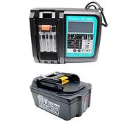 FengWings® Batería de repuesto BL1840B, 18 V, 4,0 Ah, con cargador DC18RC, repuesto para radio Makita DMR100, DMR101, DMR102, batería de repuesto Makita de 18 V, BL1830, BL1840, BL1840B, BL1850