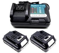 FengWings® BL1021B 2PCS 2,0A 12V Batería con Cargador DC10WD, Compatible con Makita CXT BL1041B BL1020B BL1021B BL1015 BL1016, Compatible con Makita DF031D DF0331D TD110D JR103D DC10SB DC10WC