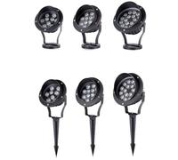 fengyan Paquete de 6 Luces LED empotradas en el Suelo, CA 220 V, 3 W, 6 W, 9 W, 12 W, 15 W, 18 W, 24 W y 36 W, con Tapa o Placa Oblicua y Pasador, for iluminación de árboles.(Cool White,220V 3w)