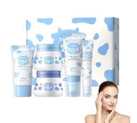 Fengyang® 5Pcs Set De Cuidado De La Piel Milk, Juego De Cuidado De La Piel, Set Regalo Cuidado De La Piel Mujer, Juegos De Regalo De Belleza Con Leche, Para Adolescentes Y Mujeres