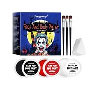 Fengyang® Pintura Corporal Y Facial, Clown Maquillaje Halloween Kit, Cara Cuerpo Pintura A Base De Aceite, para Pinceles De Esponja, Nariz De Payaso, Joker SFX Vampire Cosplay (Blue)
