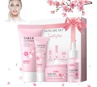 Fengyang® Set De Cuidado De La Piel Sakura, Kit Hidratante Para El Cuidado De La Piel, Herramienta Para El Cuidado Del Rostro, Kit De Cuidado De La Piel Con Efecto Hidratante (4pcs)