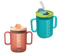 FengYour Vaso para Adultos, 2PCS Vasos Antiderrames para Adultos con Pajita,Vasos A Prueba De Derrames Para Personas Mayores para Disfagia en Adultoss con Discapacidad y Ancianos