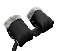 Fengzio Guantes de Cochecito, Manoplas para Silla de Paseo Universal | Guantes para carrito de bebé con forro polar cálido, repelentes al agua y cortaviento, talla universal para invierno,Negro