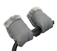 Fengzio Guantes de Cochecito, Manoplas para Silla de Paseo Universal | Guantes para carrito de bebé con forro polar cálido, repelentes al agua y cortaviento, talla universal para invierno,Gris