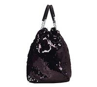 FENICAL bolso bandolera cruzado bolso de sirena con lentejuelas bolso de mano flippy con correa de cadena para mujer dama niña - negro