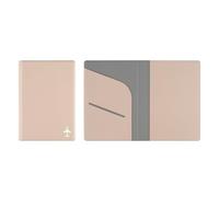 Fenice Funda simple para pasaporte, funda tipo cartera para viajes, esencial, bloqueo RFID, piel vegana, impermeable, Rosa, Funda para pasaporte simple con ranuras